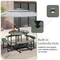 Patio Picnic Table Bench Set with 4 Seats and Umbrella Hole for Outdoor Dining
